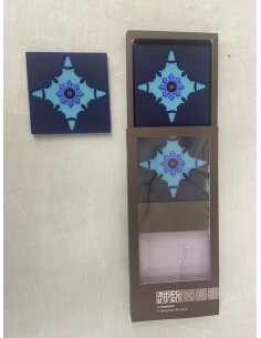SOTTOBICCHIERE 4 PEZZI 9X9 CM COLORE BLU