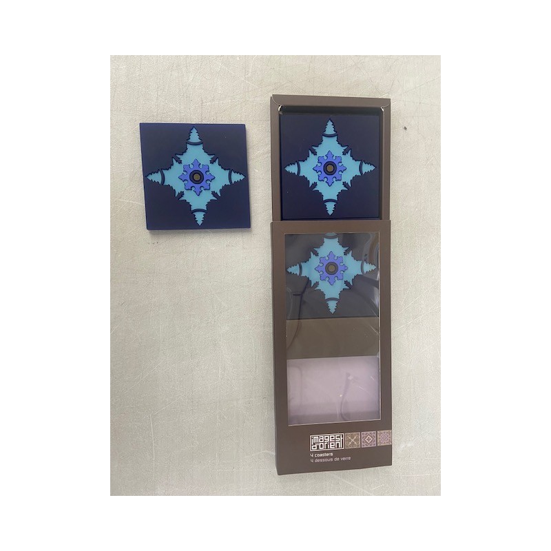 SOTTOBICCHIERE 4 PEZZI 9X9 CM COLORE BLU