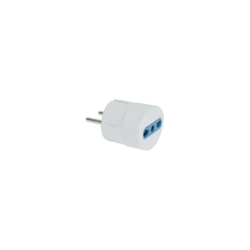 ADATTATORE SPINA SCHUKO A BIPASSO 10/16A