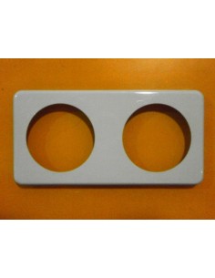 CORNICE DOPPIA PER INTERRUTTORI TONDA GRIGIO CHIARO