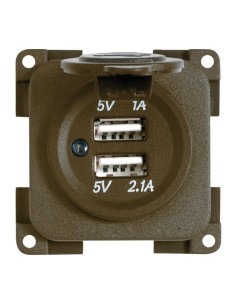 PRESA AD INCASSO USB DOPPIA DA 5V COLORE MARRONE