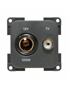 PRESA MP12TV CON ATTACCO 12V E TV GRIGIO