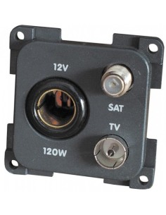 PRESA MP12TVSAT CON ATTACCO 12V-TV-SAT GRIGIA