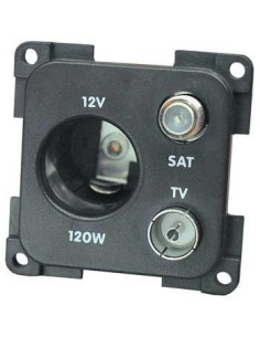 PRESA MP12ATVS CON ATTACCO 12V-TV-SAT GRIGIA