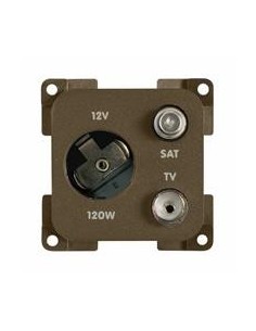 PRESA MP12ATVS CON ATTACCO 12V-TV-SAT MARRONE