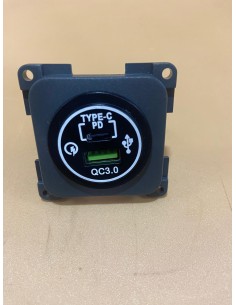 PRESA  DOPPIA USB AD INCASSO DA 3A GRIGIA