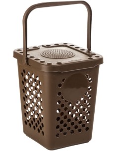 PATTUMIERA FORATA PER UMIDO 10 LT IN PLASTICA MARRONE CON...