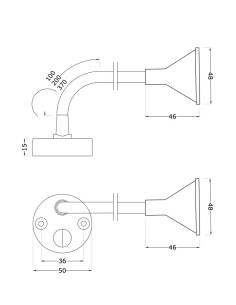 FARETTO  DA LETTURA CROMO 200 MM  3000W 2