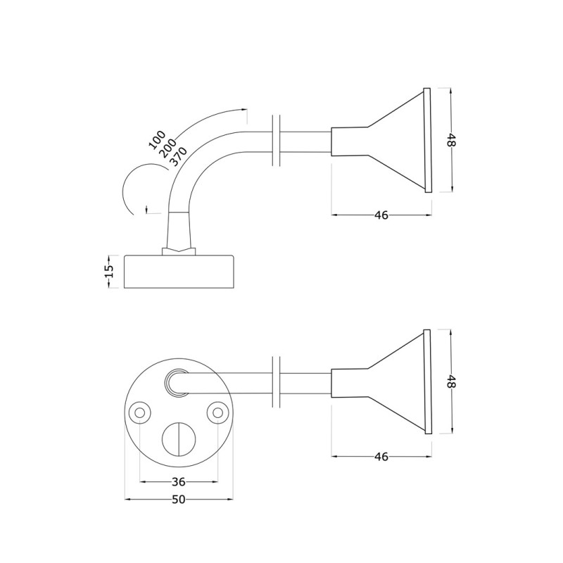 FARETTO  DA LETTURA CROMO 200 MM  3000W