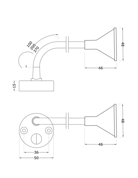 FARETTO  DA LETTURA CROMO 200 MM  3000W