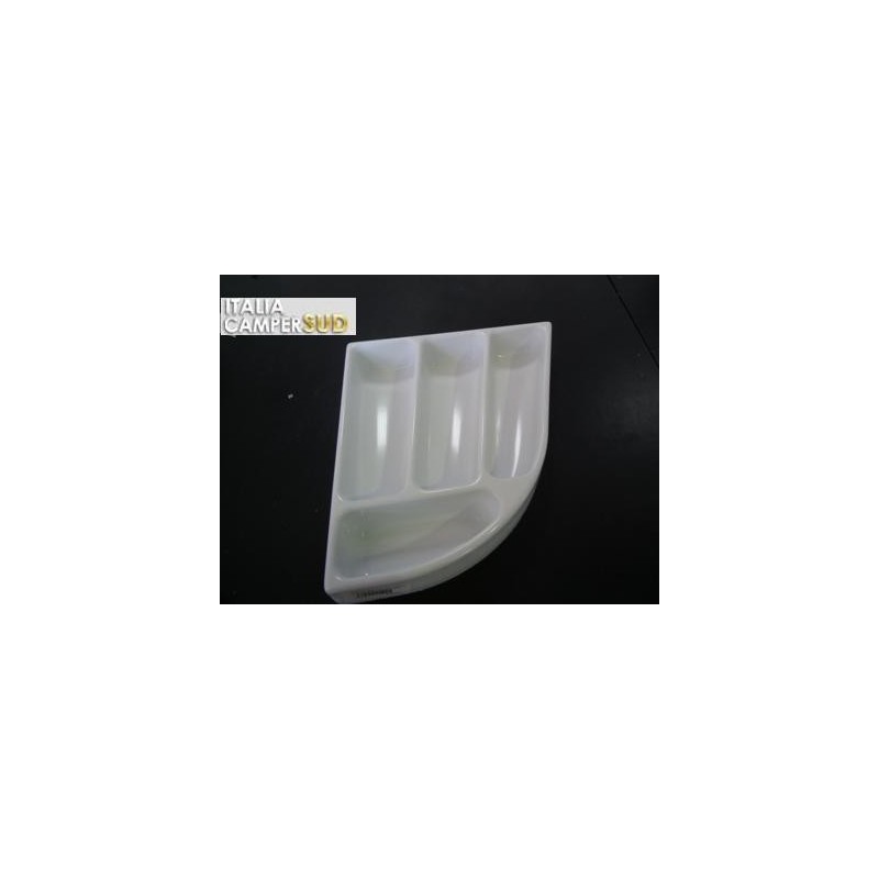 PORTAPOSATE IN ABS BIANCO MISURA SEMI OVALE 4 VANI