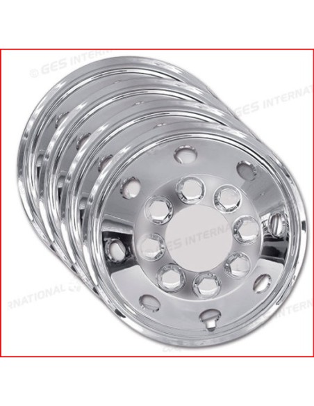COPRICERCHI CROMO N° 4 PEZZI PER CERCHI 16 CONVESSI PER DUCATO - RENAULT - FORD - IVECO