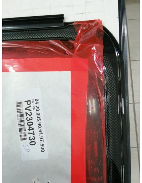 FINESTRA GRIGIA COMPASSO CON SERIGRAFIA NERA CM 700X350 MM SERIE ROXITE POLYPLASTIC