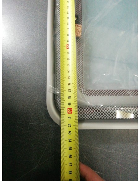 FINESTRA POLYPLASTIC 600X550 MM, CON SERIGRAFIA GRIGIA