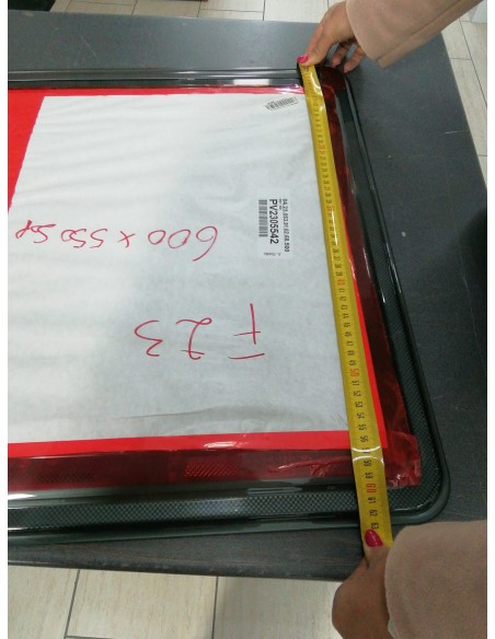 FINESTRA POLYPLASTIC 600X550 MM, CON SERIGRAFIA GRIGIA OPALINA