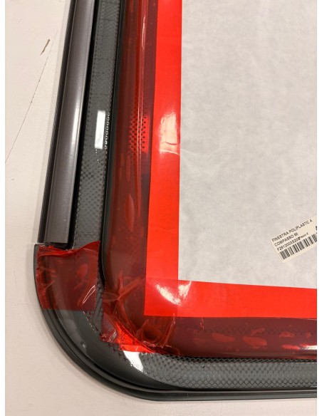 FINESTRA POLIPLASTIC A COMPASSO MISURA 1200X520 MM, CON SERIGRAFIA GRIGIA