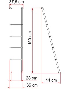 SCALETTA DE LUXE 4 B PER CUCCETTE ALTEZZA MT 1,50. 2