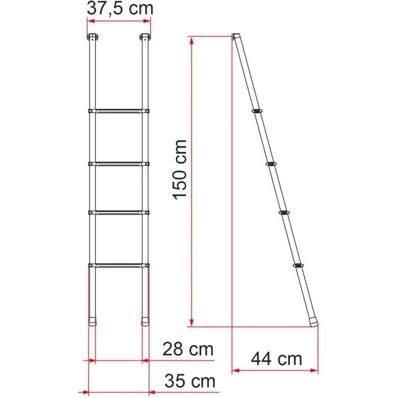 SCALETTA DE LUXE 4 B PER CUCCETTE ALTEZZA MT 1,50.