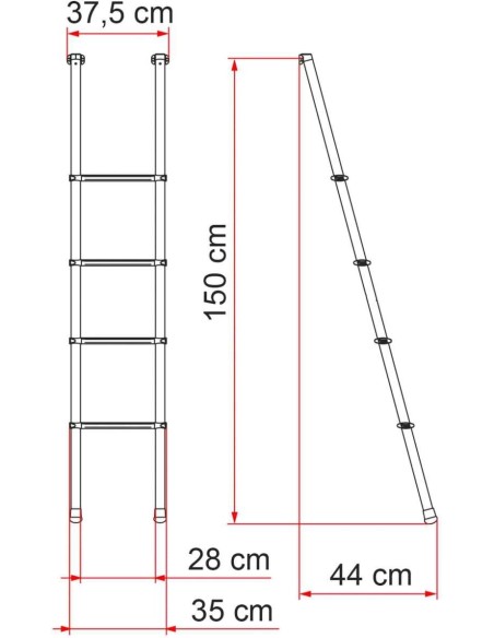 SCALETTA DE LUXE 4 B PER CUCCETTE ALTEZZA MT 1,50.
