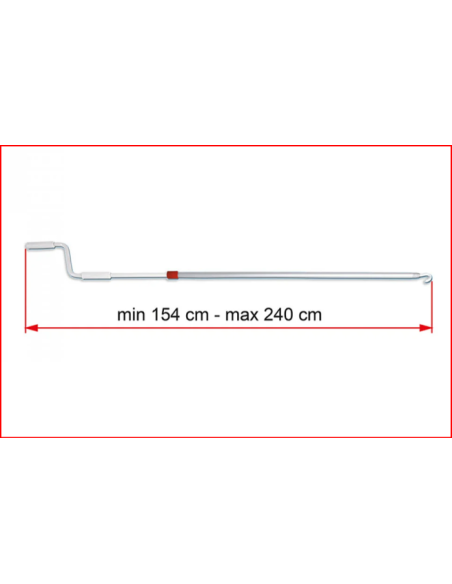 ASTA TENDALINO HAND CRANK FIAMMA TELESCOPICA DA 154 CM A 240 CM
