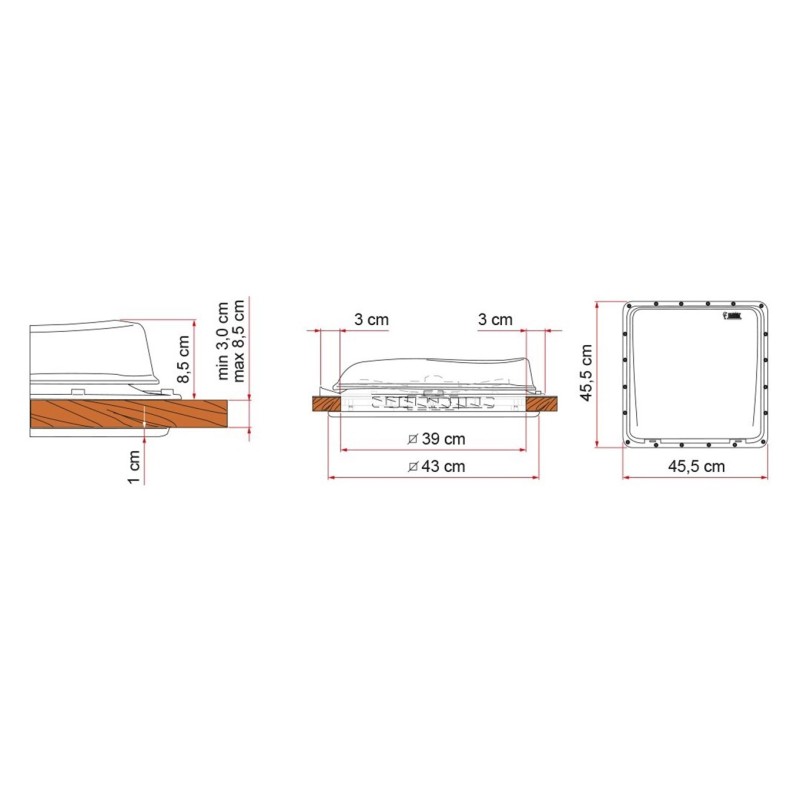 OBLO VENT FIAMMA MODELLO 40X40 COLORE BIANCO