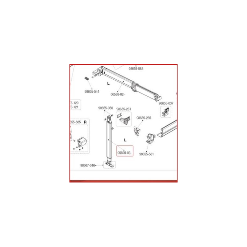 PALINA PER VERANDA FIAMMA MODELLO  F 45TIL-F45...