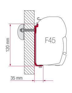 STAFFA DI FISSAGGIO PER  VERANDA FIAMMA IN  KIT S 400 CM 400 2