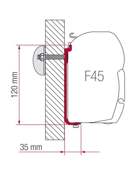 STAFFA DI FISSAGGIO PER  VERANDA FIAMMA IN  KIT S 400 CM 400