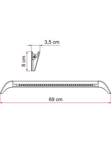 LUCE ESTERNA DA PARETE SOPRAPORTA A 31 LED FIAMMA LED AWNING LIGHT GUTTER