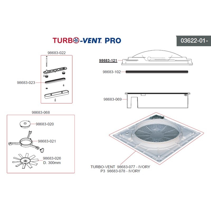 KIT GUARNIZIONE COPERCHIO OBLO VENT 40X40 FIAMMA