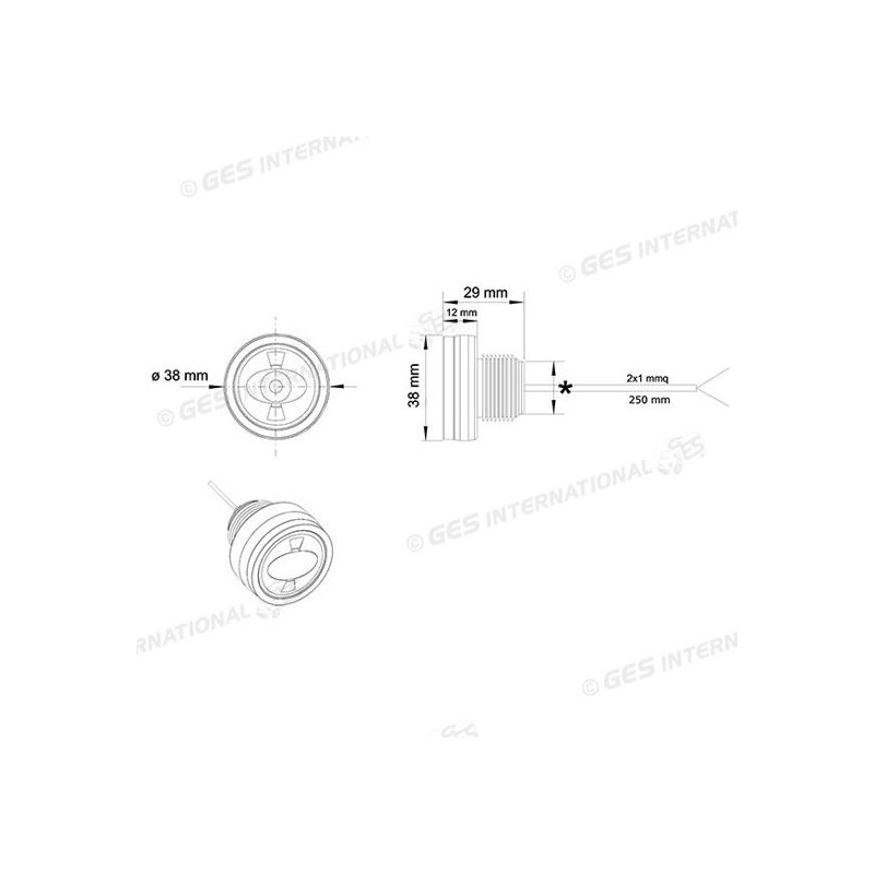 FANALE INGOMBRO ESTERNO TONDO A LED 38 MM