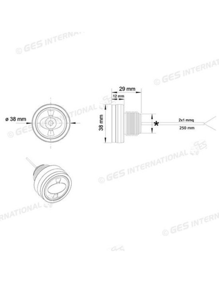 FANALE INGOMBRO ESTERNO TONDO A LED 38 MM