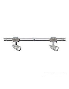 COPPIA ASTE METALLICHE CON 2 FARETTI AL LED 12 VOLT CROMO