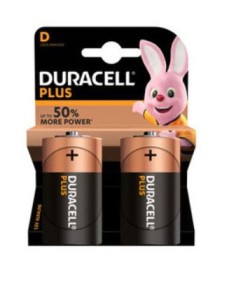 PILE TORCIONE D DURACELL CONFEZIONE DA 2 PZ