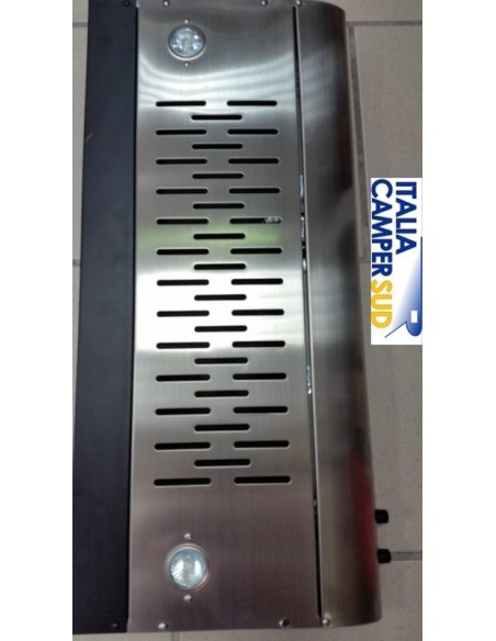 CAPPA ASPIRANTE INOX  12 VOLTS CON 2 FARETTI ALOGENI INTEGRATI