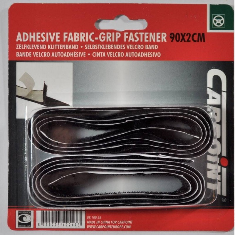 VELCRO AUTOADESIVO NERO CARPOINT 90X2 CM