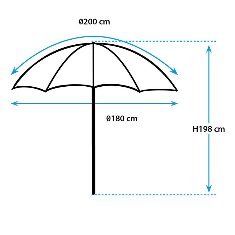 OMBRELLONE SUN  PARASOL DA 200 CM COLORI...