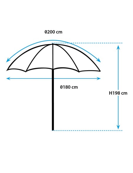 OMBRELLONE SUN  PARASOL DA 200 CM COLORI ASSORTITI CON SACCA