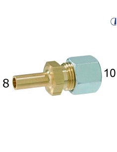 RACCORDO DIRITTO DA 10 MM PER TUBO 8 MM