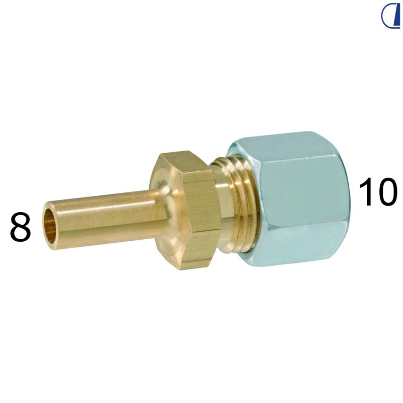 RACCORDO DIRITTO DA 10 MM PER TUBO 8 MM