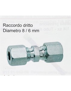 RACCORDO GAS DRITTO A RIDUZIONE TUBO 8-6 MM