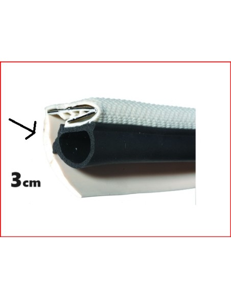 GUARNIZIONE DOPPIA ARMATA PER PORTE E PORTELLONI BEIGE NERO