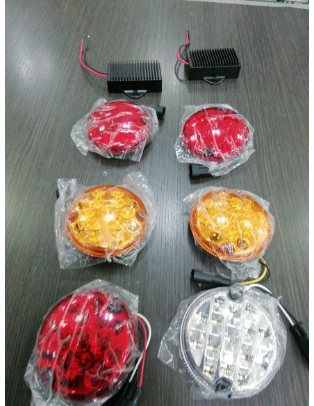KIT 6 FANALI LED POSTERIORI ROTONDI CON RESISTENZE DIAMETRO 95 MM
