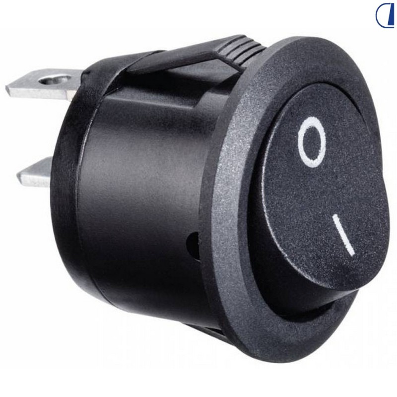 INTERRUTTORE UNIPOLARE 10 AMP TONDO COLORE NERO