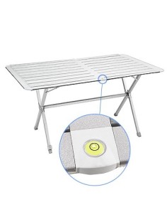 TAVOLO ARROTOLABILE IN ALLUMINIO SILVER 6 CON LIVELLA...