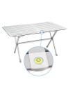 TAVOLO ARROTOLABILE IN ALLUMINIO SILVER 6 CON LIVELLA BOLLA INTEGRATA