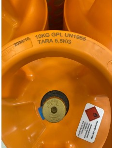BOMBOLA GAS IN VETRORESINA COLORE ARANCIO DA 10 KG... 2