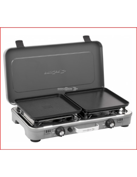 FORNELLO DEVIL  2 COOK CON 2 FUOCHIE 2 PIASTRE COLORE NERO