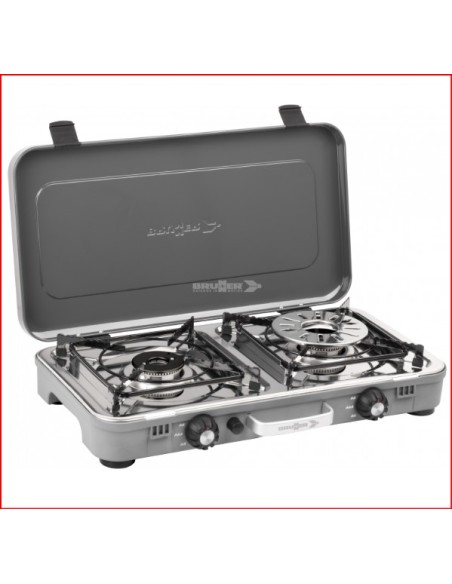 FORNELLO DEVIL  2 COOK CON 2 FUOCHIE 2 PIASTRE COLORE NERO