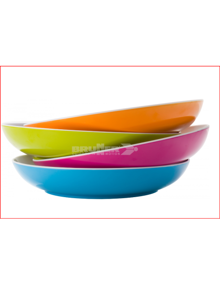 PIATTO FONDO IN MELAMINA COLORE ARANCIO CON ANTISLIP